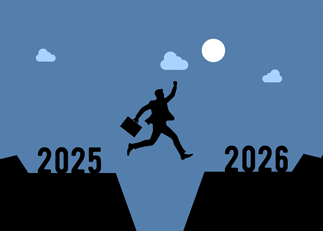Person crossing from 2025 to 2026, symbolizing a fresh start and getting sober in the new year